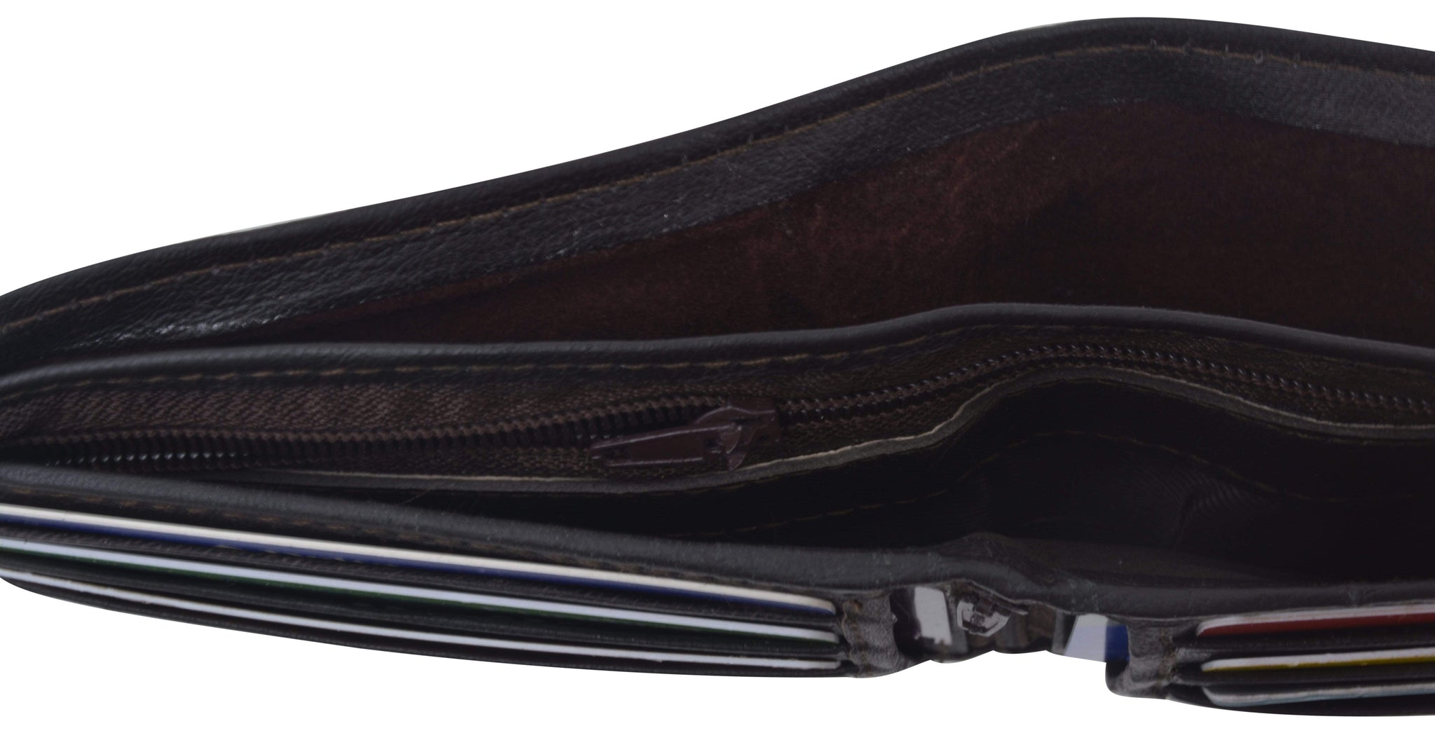 Genuine Lambskin Soft Leather Bifold Men&#39;s Wallet with Inner Zipper 11 - menswallet