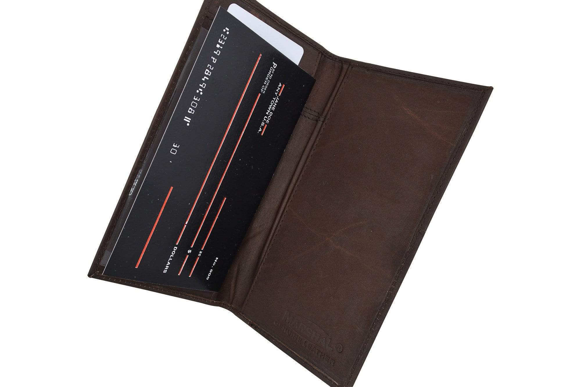 genuine leather checkbook wallet