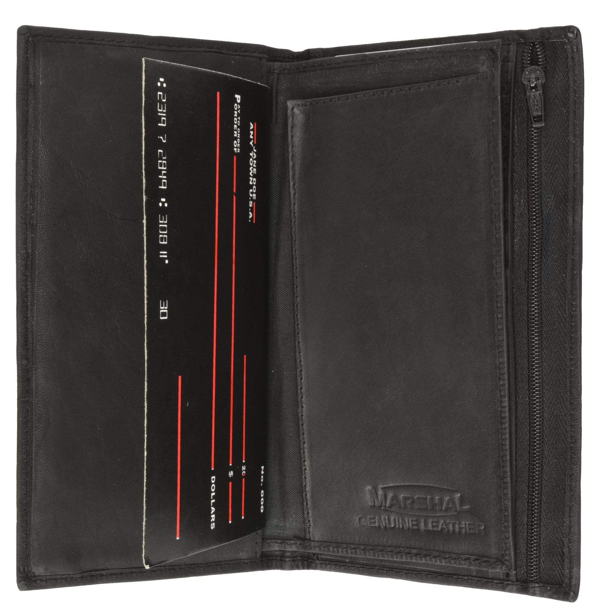 black leather checkbook cover with credit card holder
