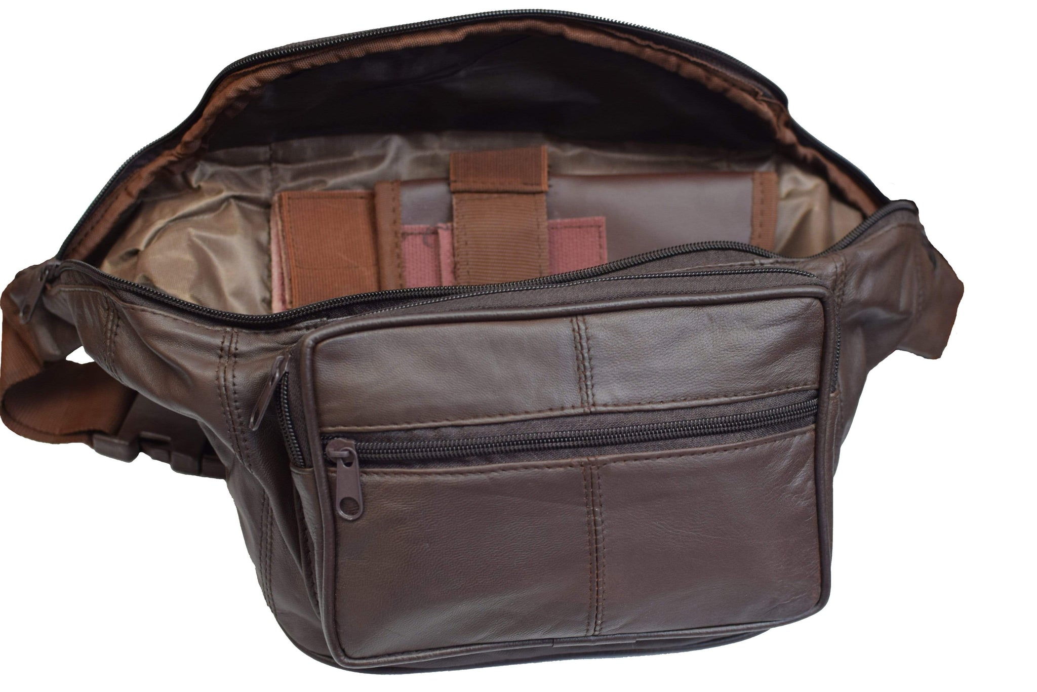 Genuine Leather Concealed Carry Weapon Waist Pouch Fanny Pack Gun Conc - menswallet