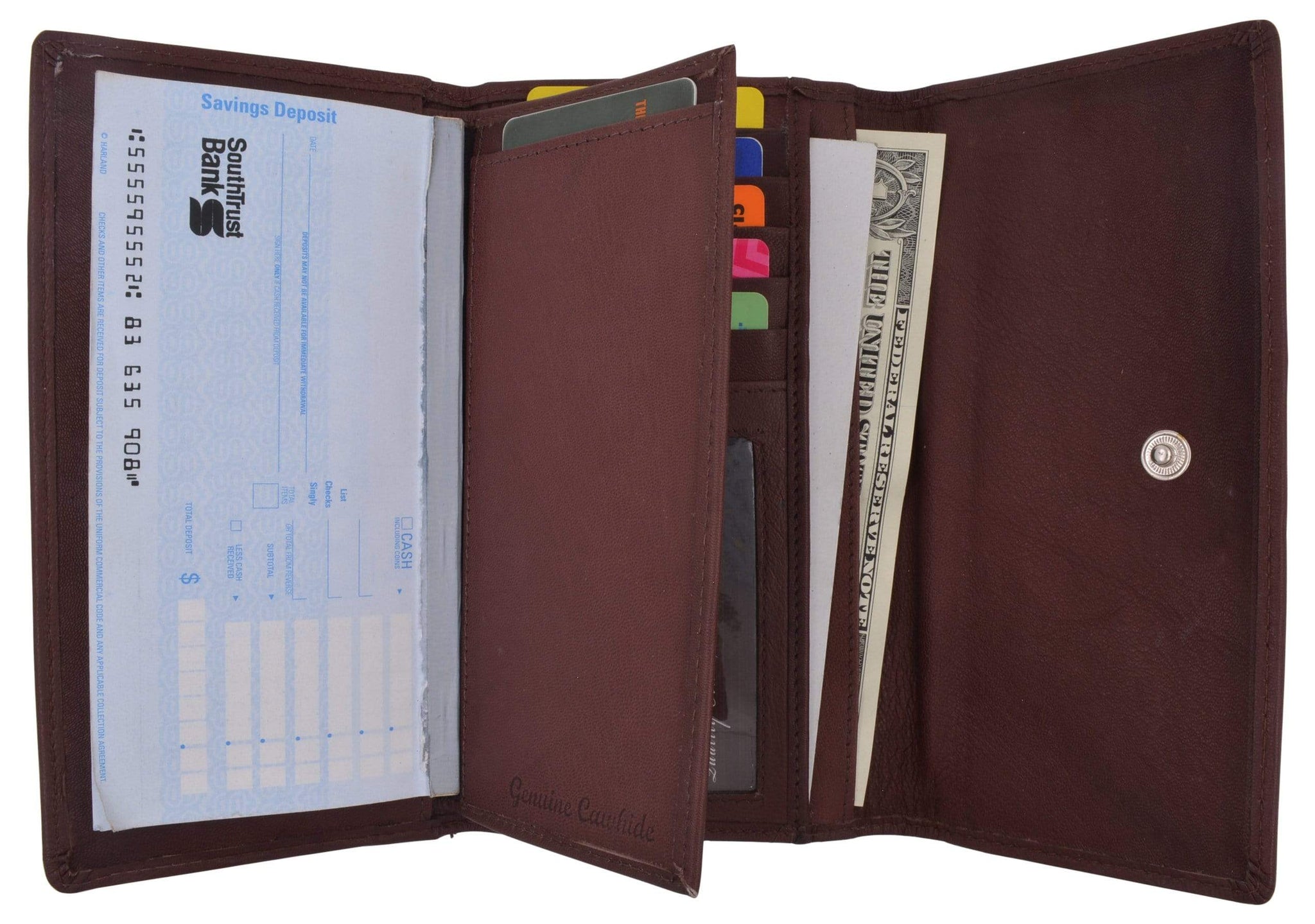 genuine leather checkbook wallet