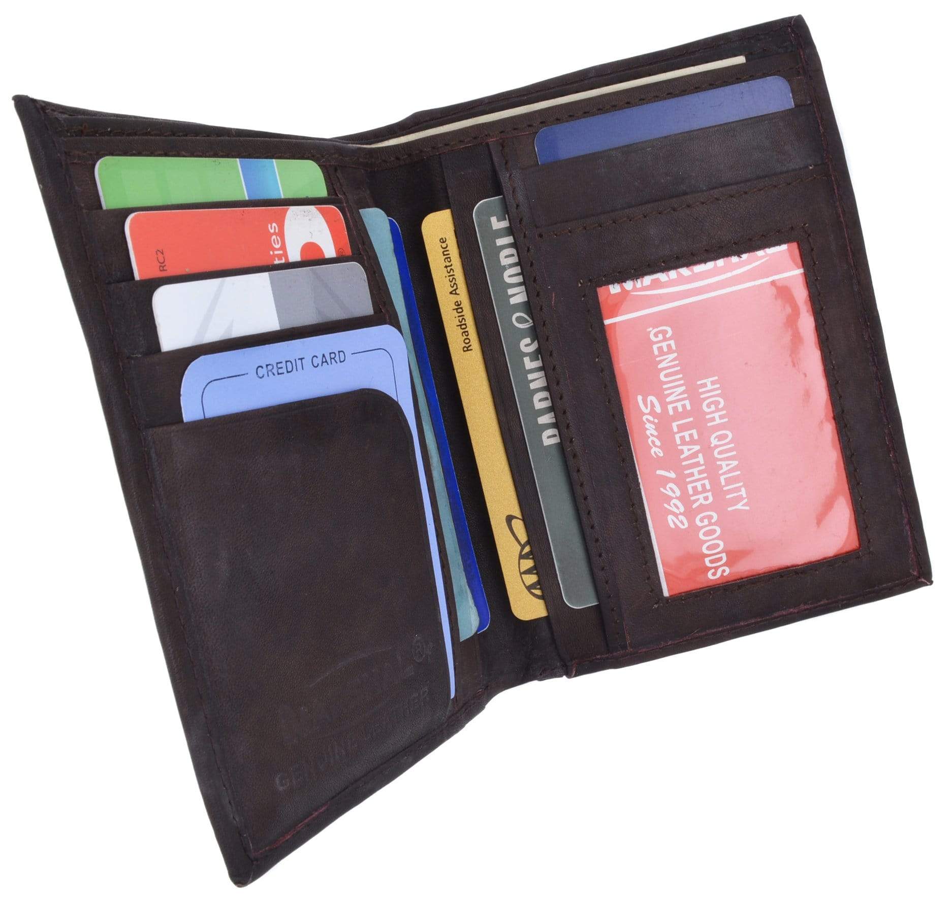 Genuine Leather Tall Bifold Card ID Holder Wallet 739 CF - menswallet