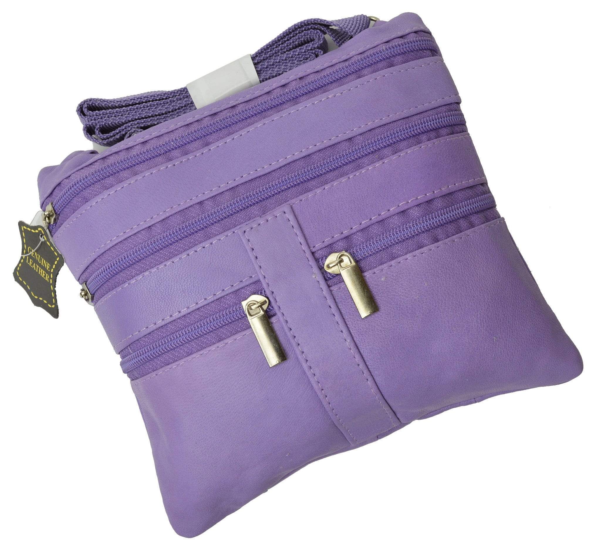 Genuine Soft Leather Cross Body Bag Purse Shoulder Bag 5 Pocket Organi - menswallet