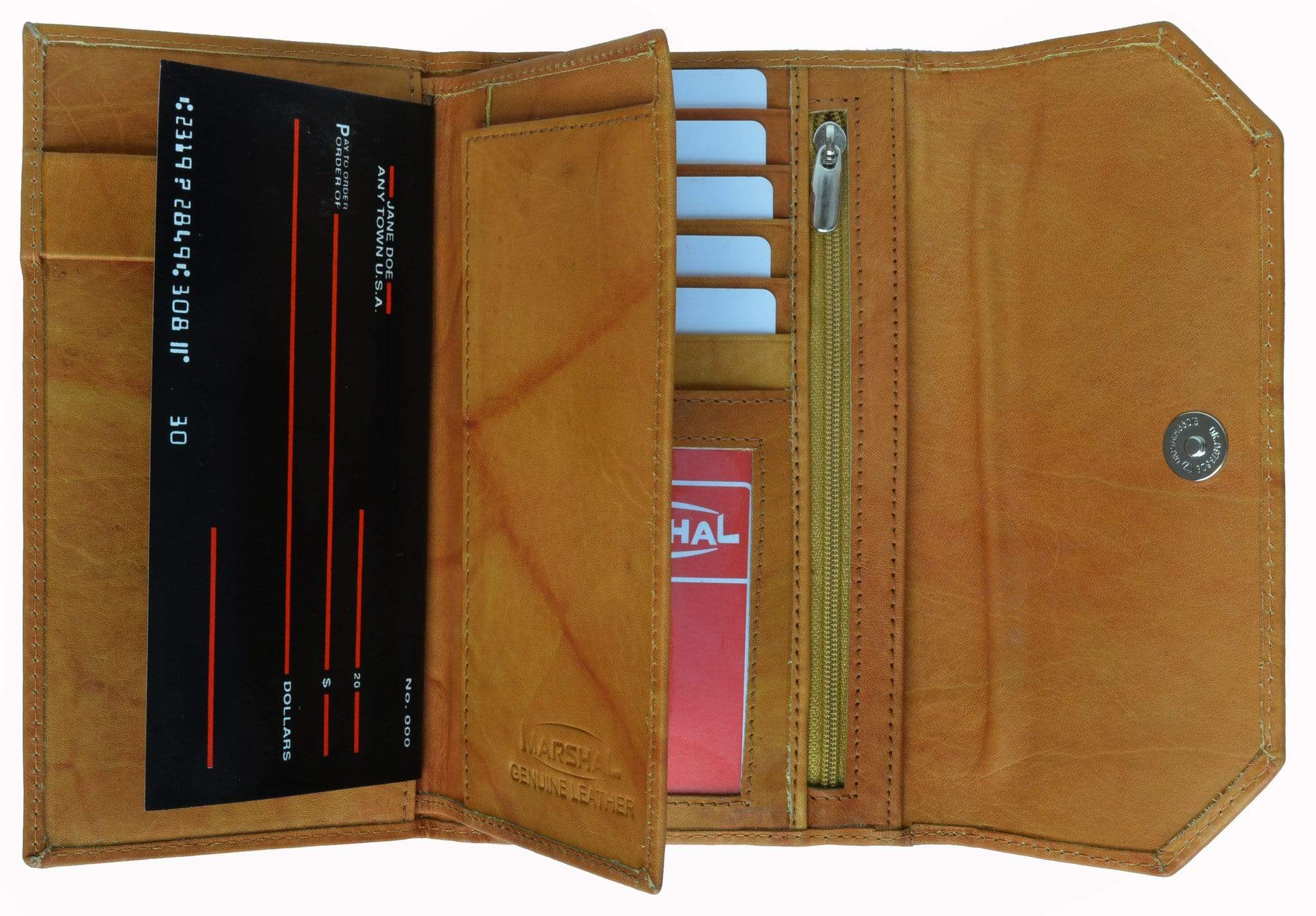 genuine leather checkbook wallet