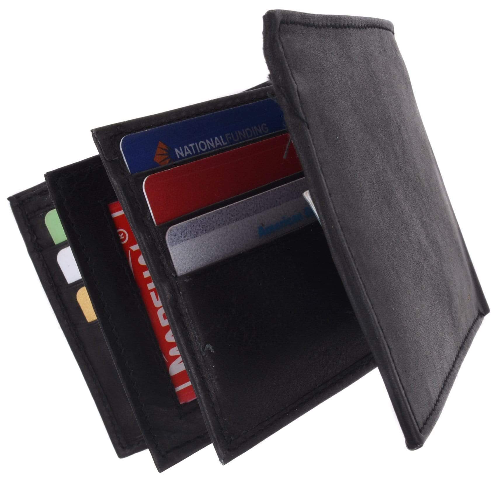 Men's Genuine Leather Multi Pocket 3 ID Windows Wallet 1852 CF | menswallet