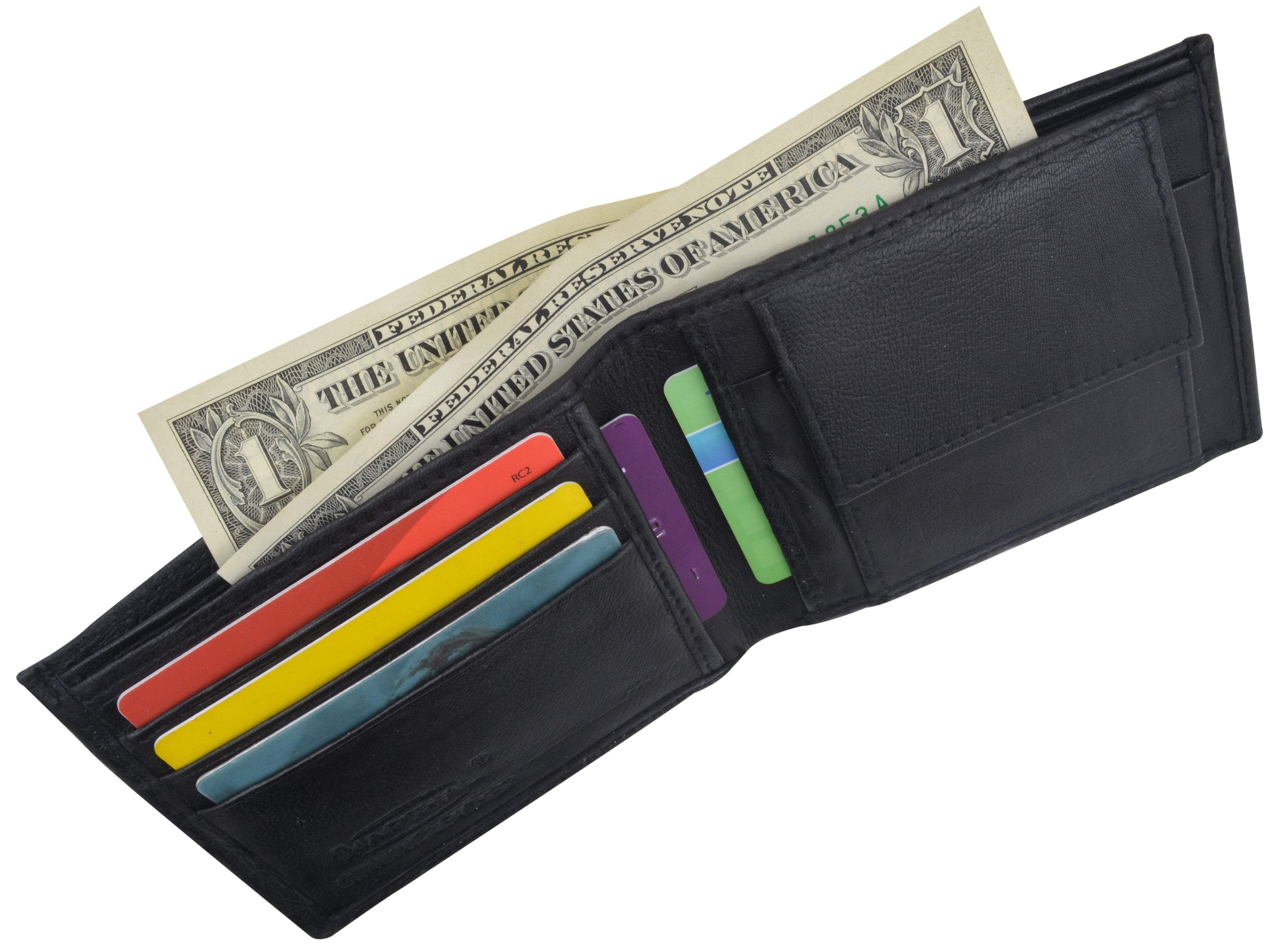 Mens Leather Change Pocket Bifold Wallet 1150 | menswallet