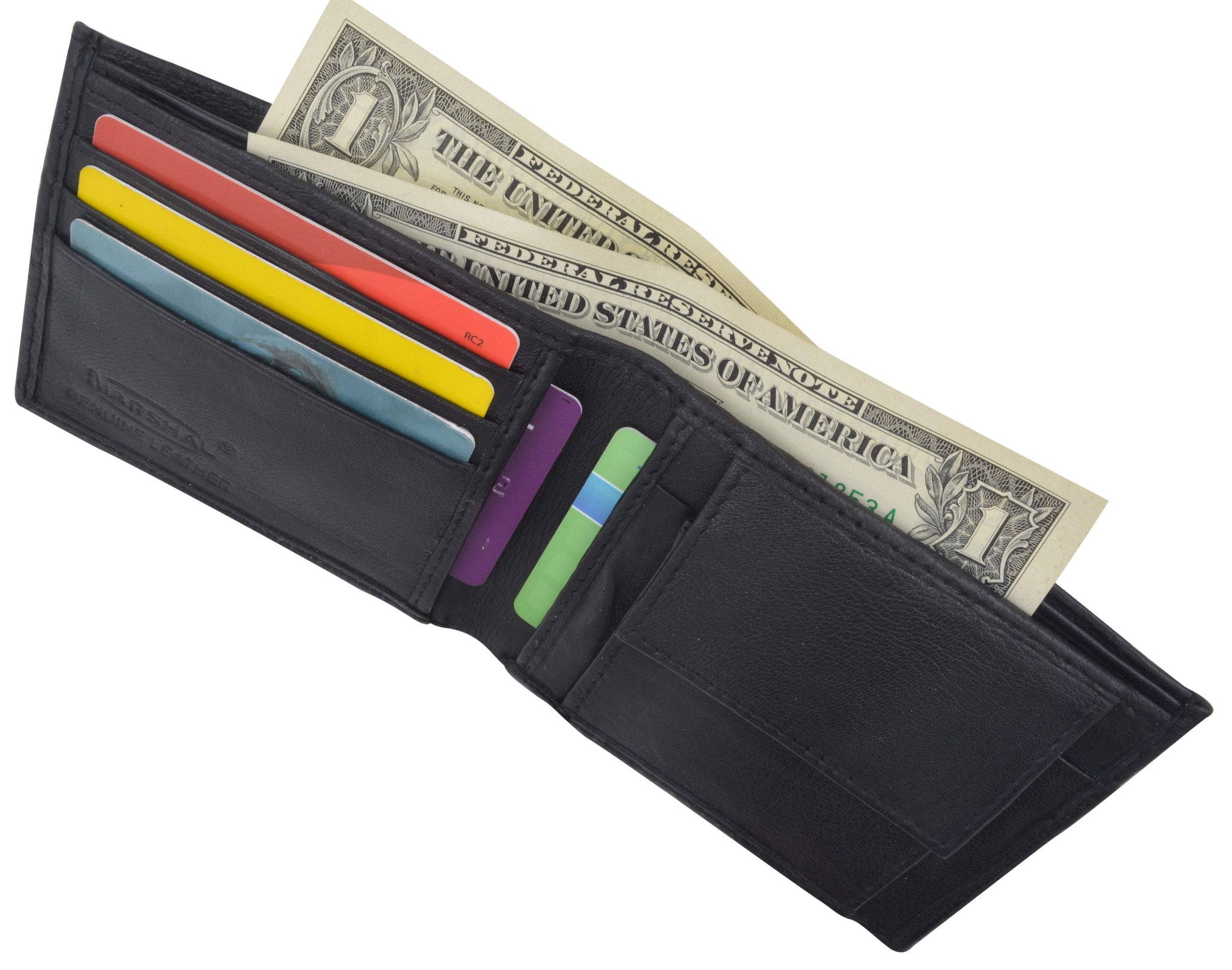 Mens Leather Change Pocket Bifold Wallet 1150 | menswallet