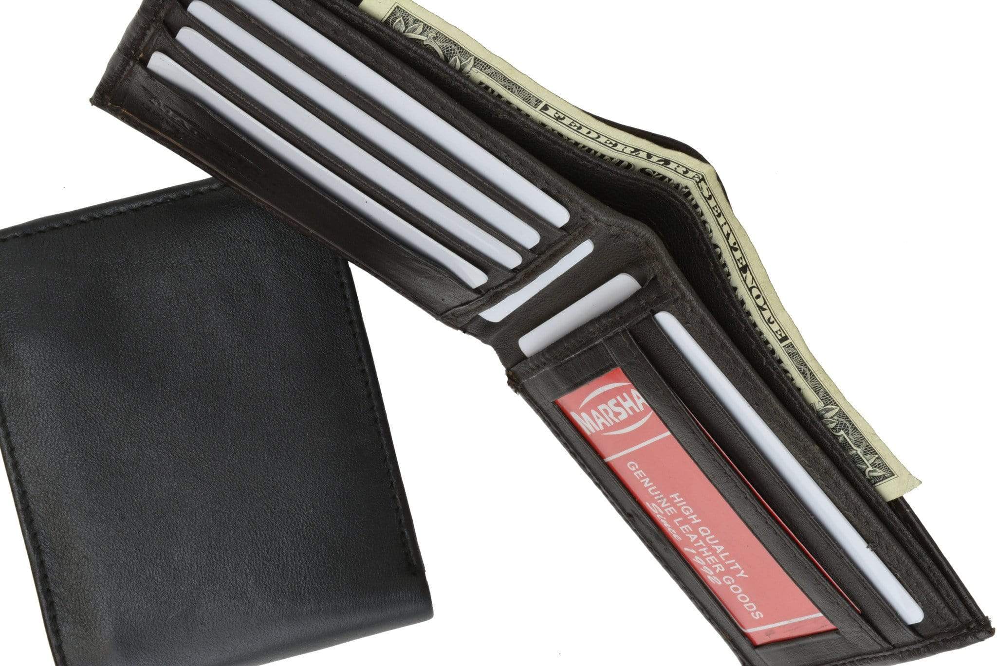 Mens Soft Genuine Leather Slim ID Bifold Wallet 60 - menswallet