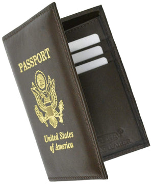 RFID Blocking Premium Leather United States Passport Holder Golden Print Emblem RFID P 601 USA (C) - wallets for men's at mens wallet