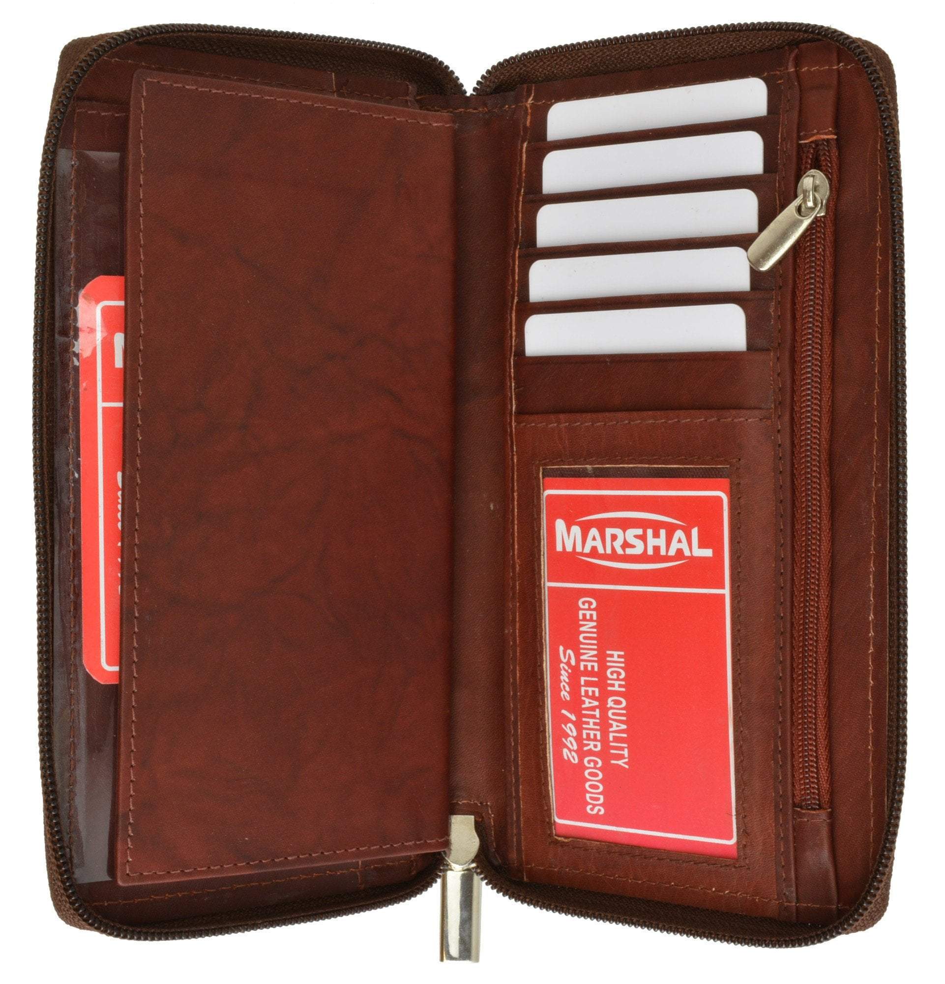 Genuine Leather Bifold Checkbook Cover Wallet with Outside Window 256 - menswallet