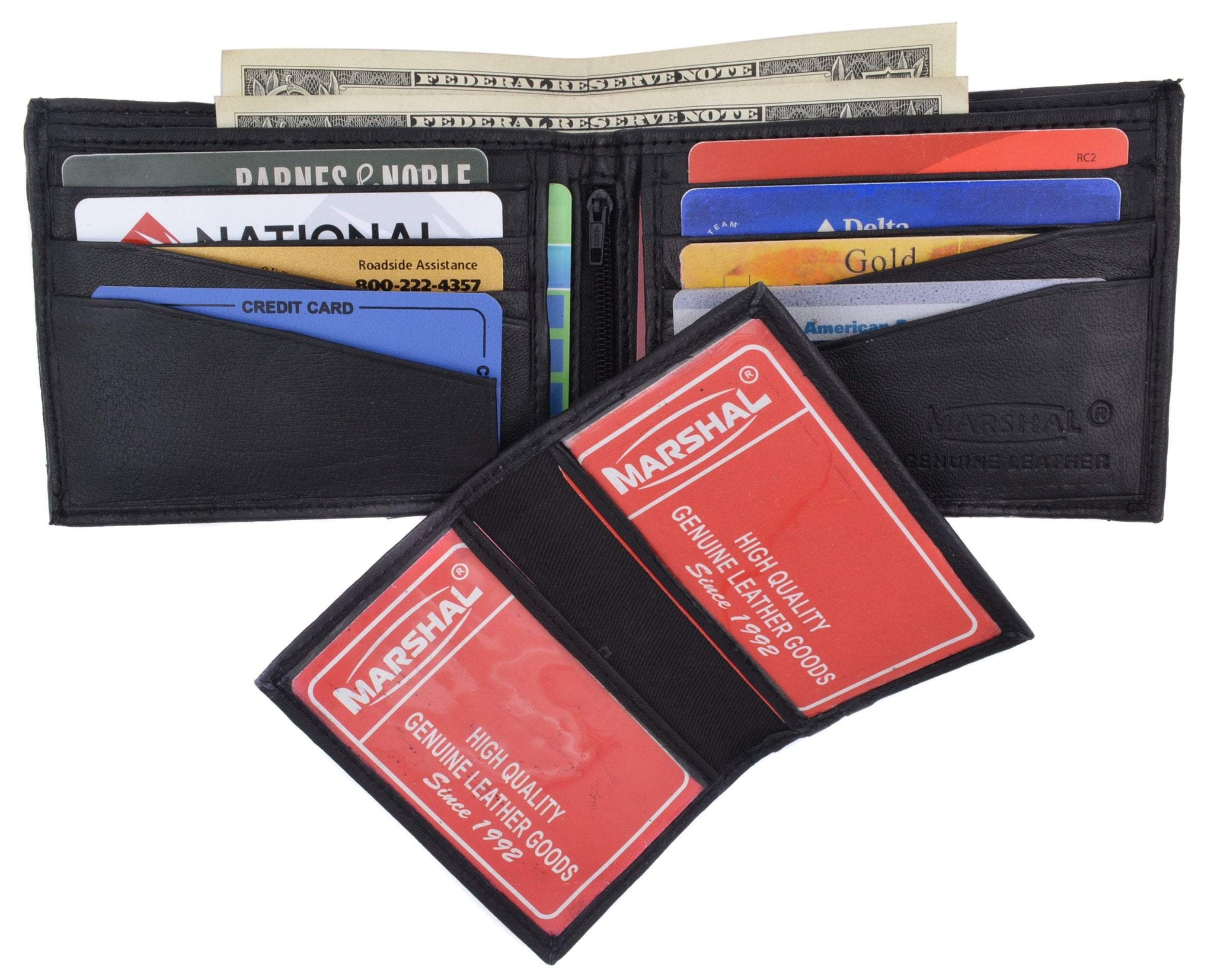Soft Lambskin Leather Bifold Wallet W/Removable ID 533 - menswallet