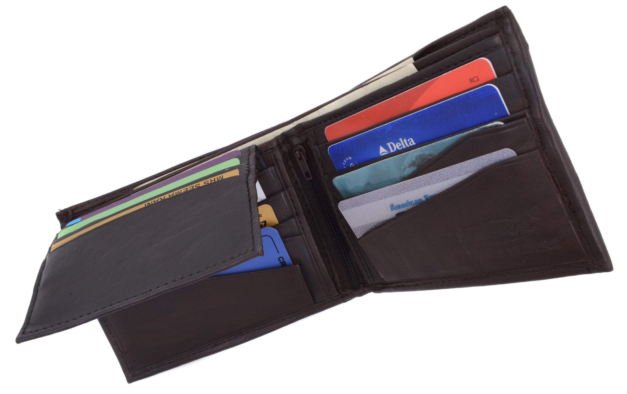 Soft Lambskin Leather Bifold Wallet W/Removable ID 533