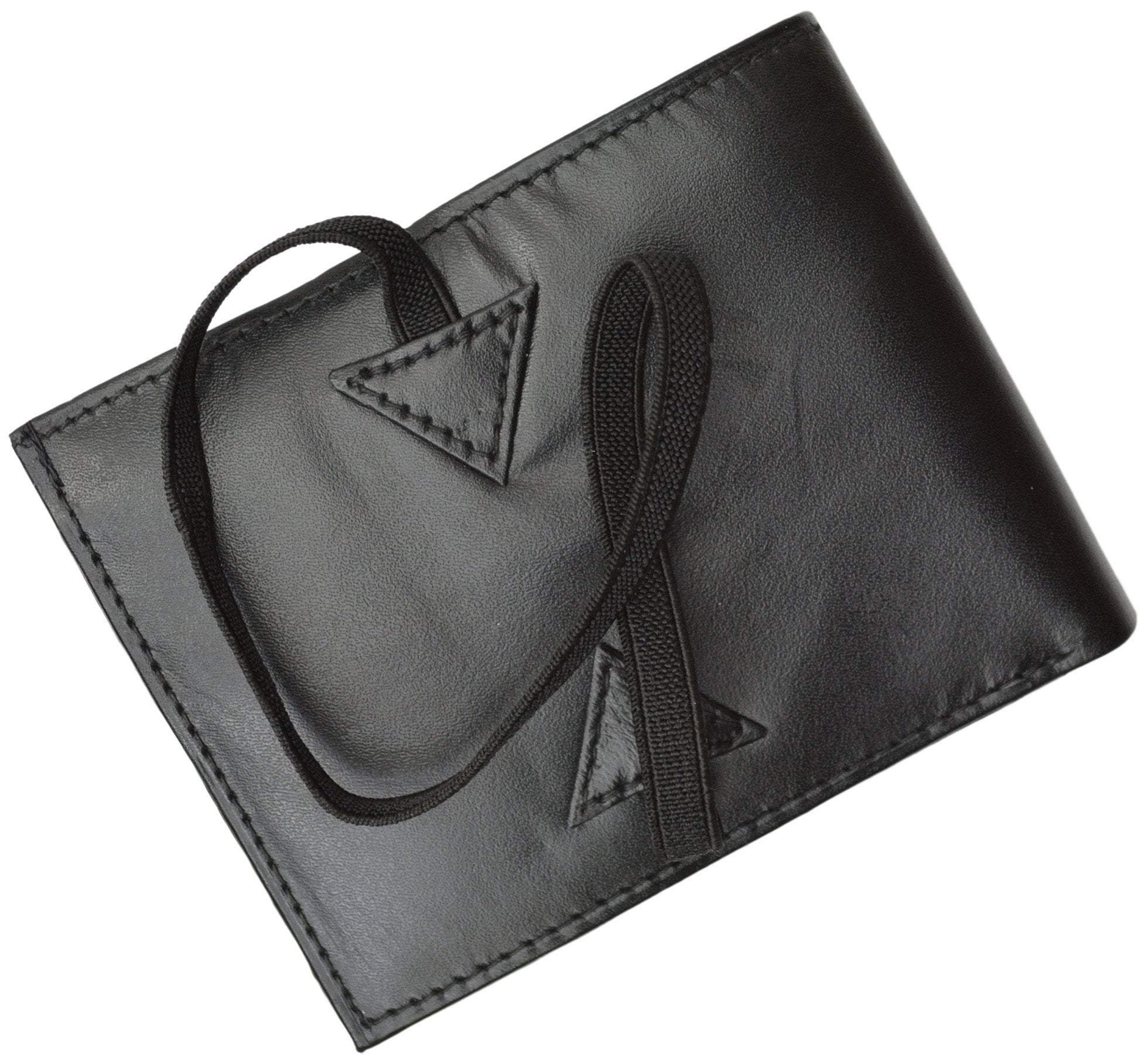 Soft Leather Credit Card Holder ID Holder Bifold Wallet W/Elastic Band - menswallet