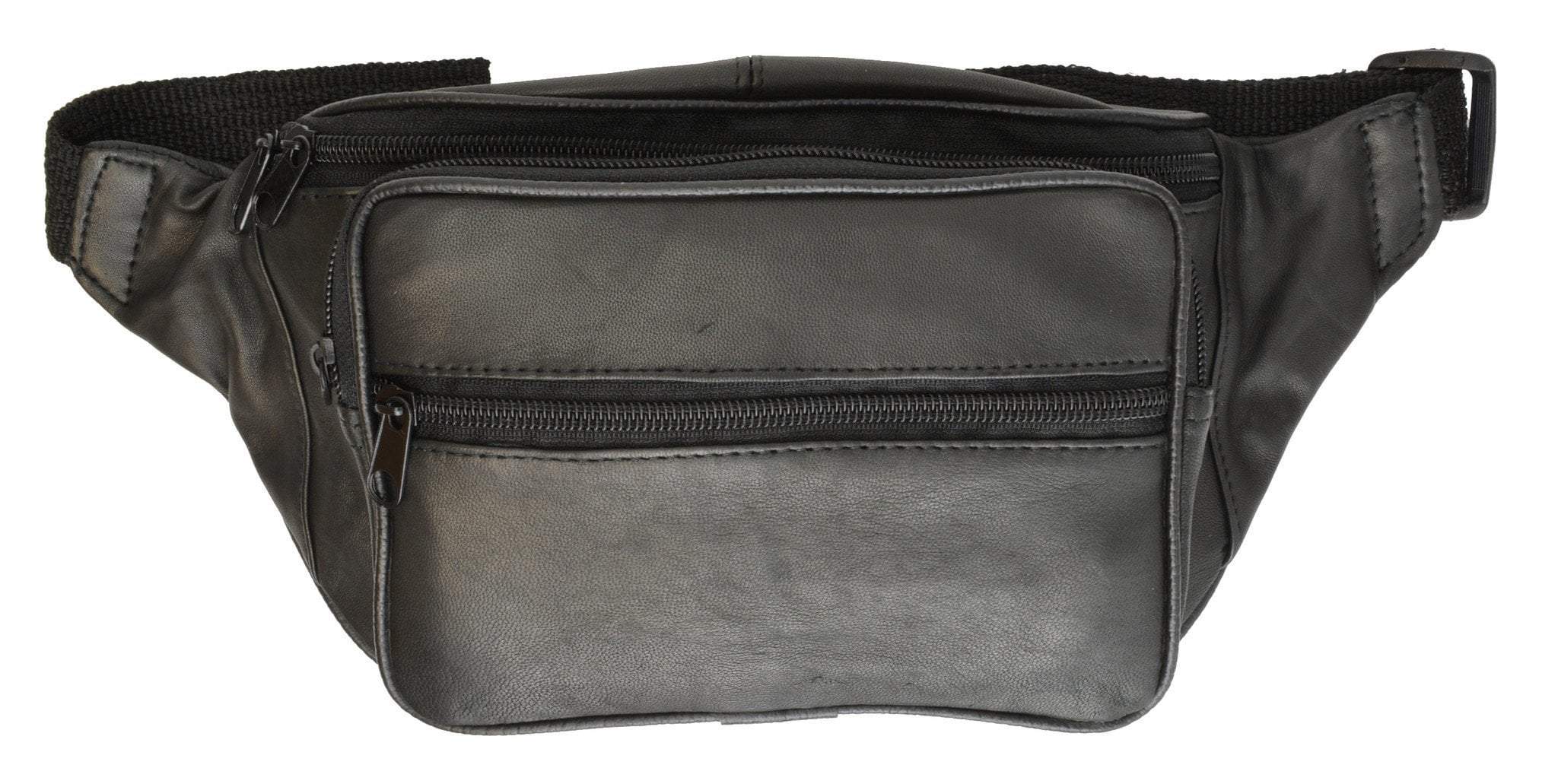 Square Pocket Fanny Bag Pouch Crafted of fine lambskin leather - menswallet
