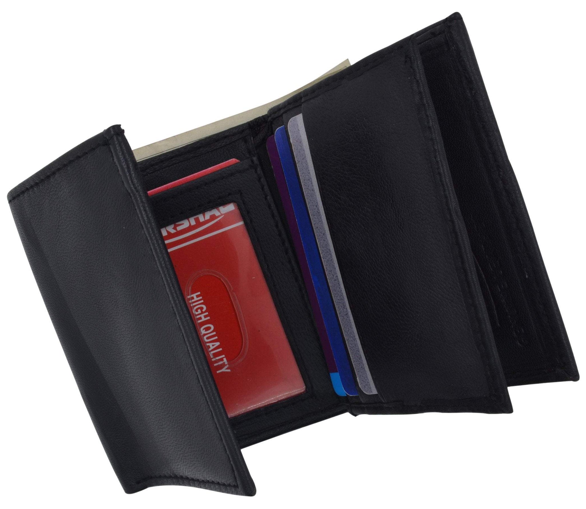 Trifold Genuine Leather Mens Wallet Flap ID Card Case 1107 | menswallet