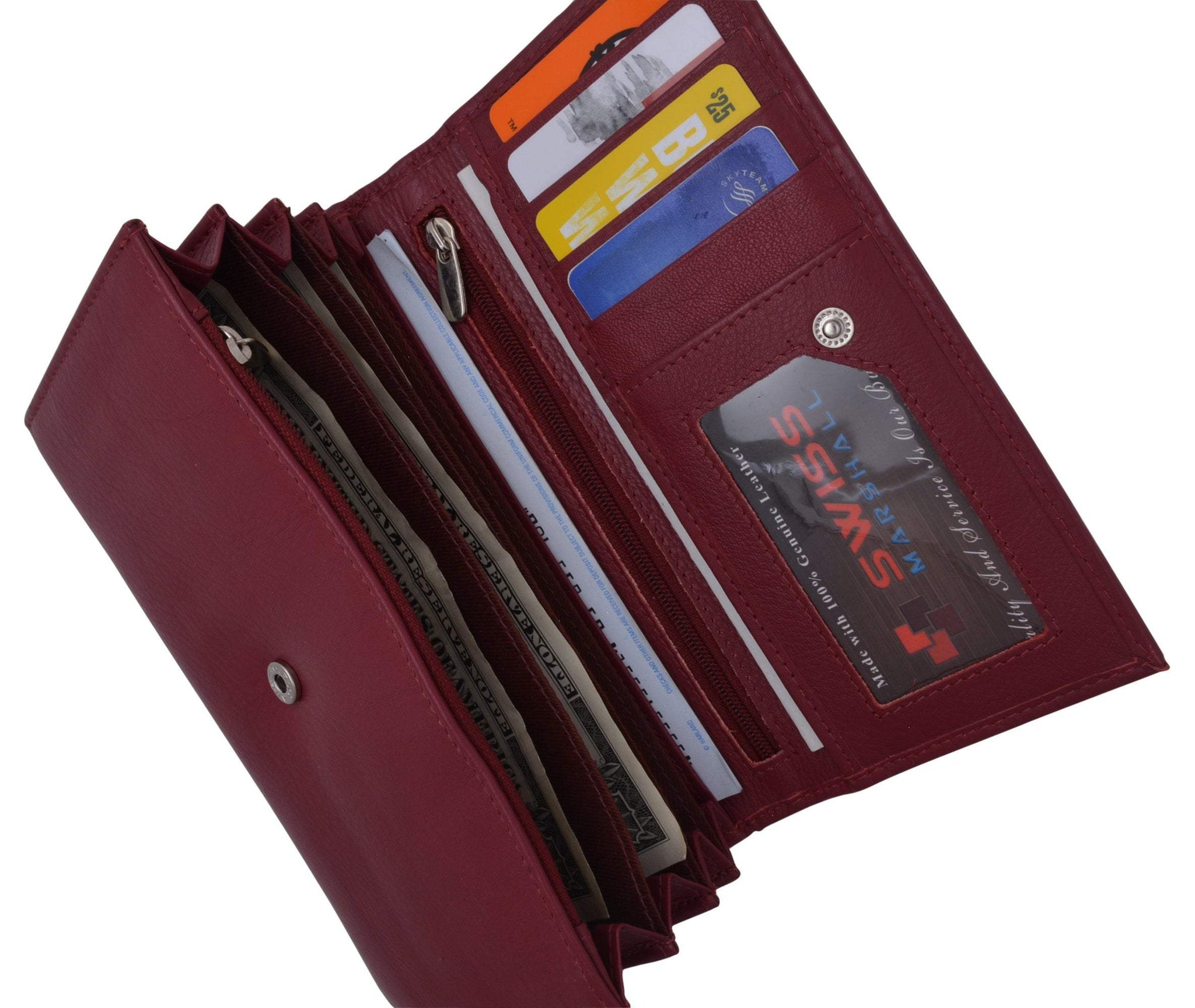 Women RFID Blocking Real Leather Wallet - Clutch Checkbook Wallet for - menswallet