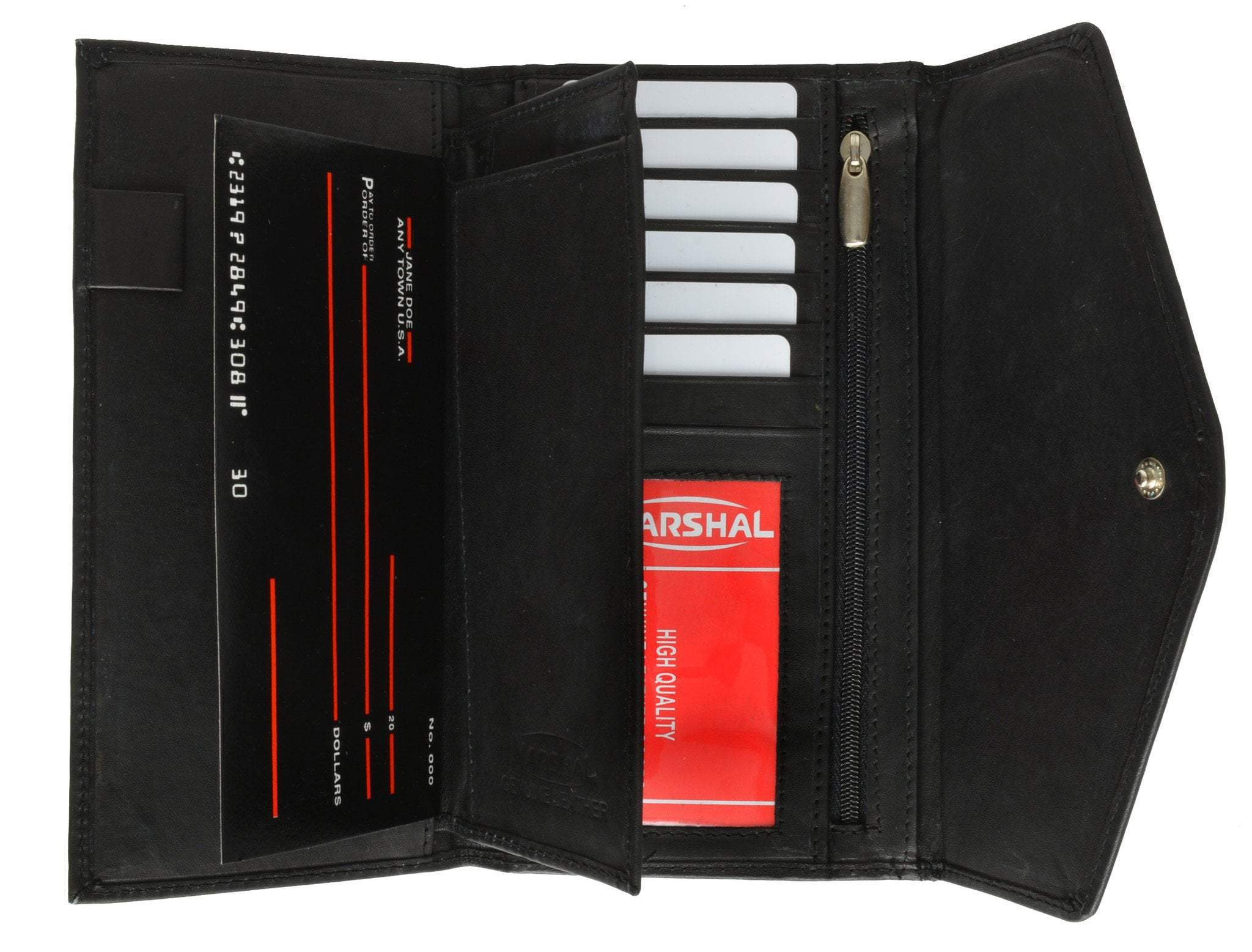 Womens Checkbook Wallet with ID Window and Snap Button Closure 3575 CF (C) | menswallet