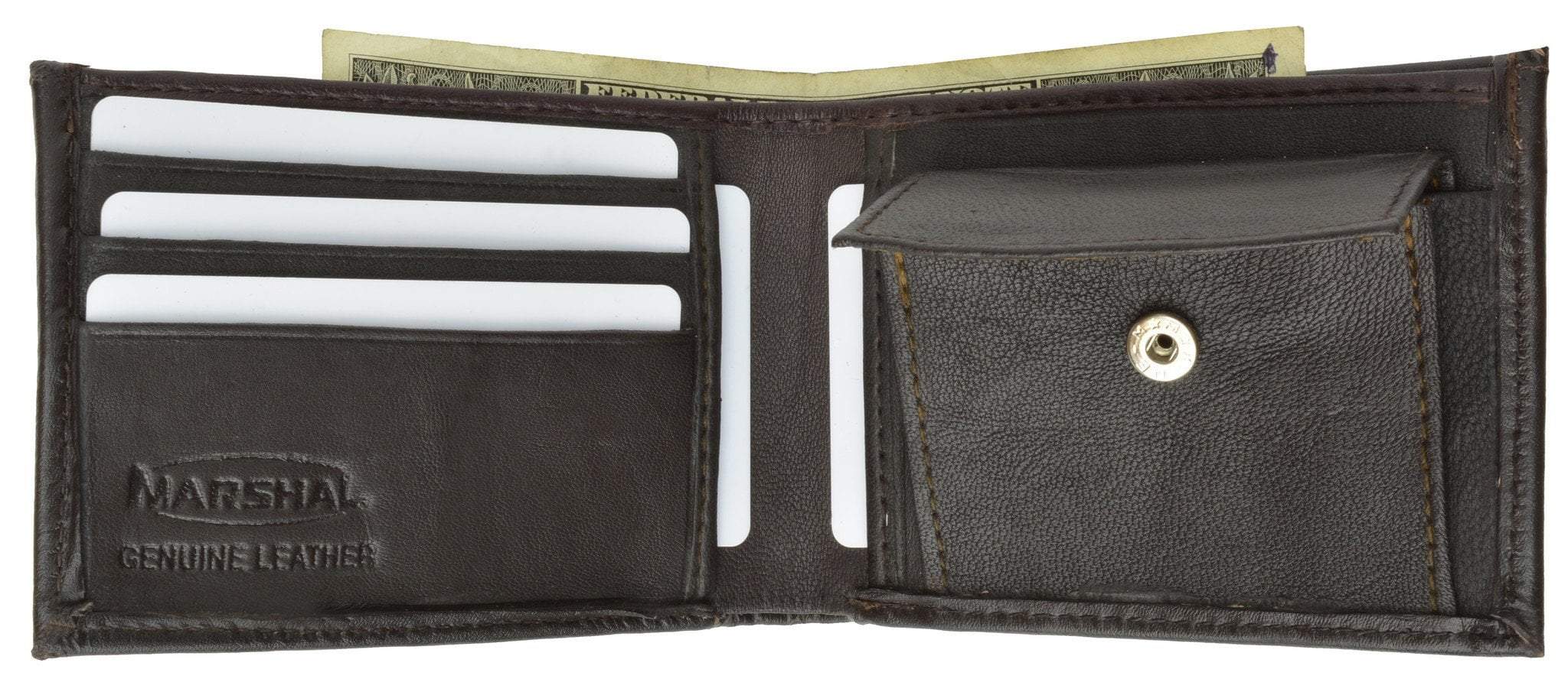 Mens Leather Change Pocket Bifold Wallet 1150