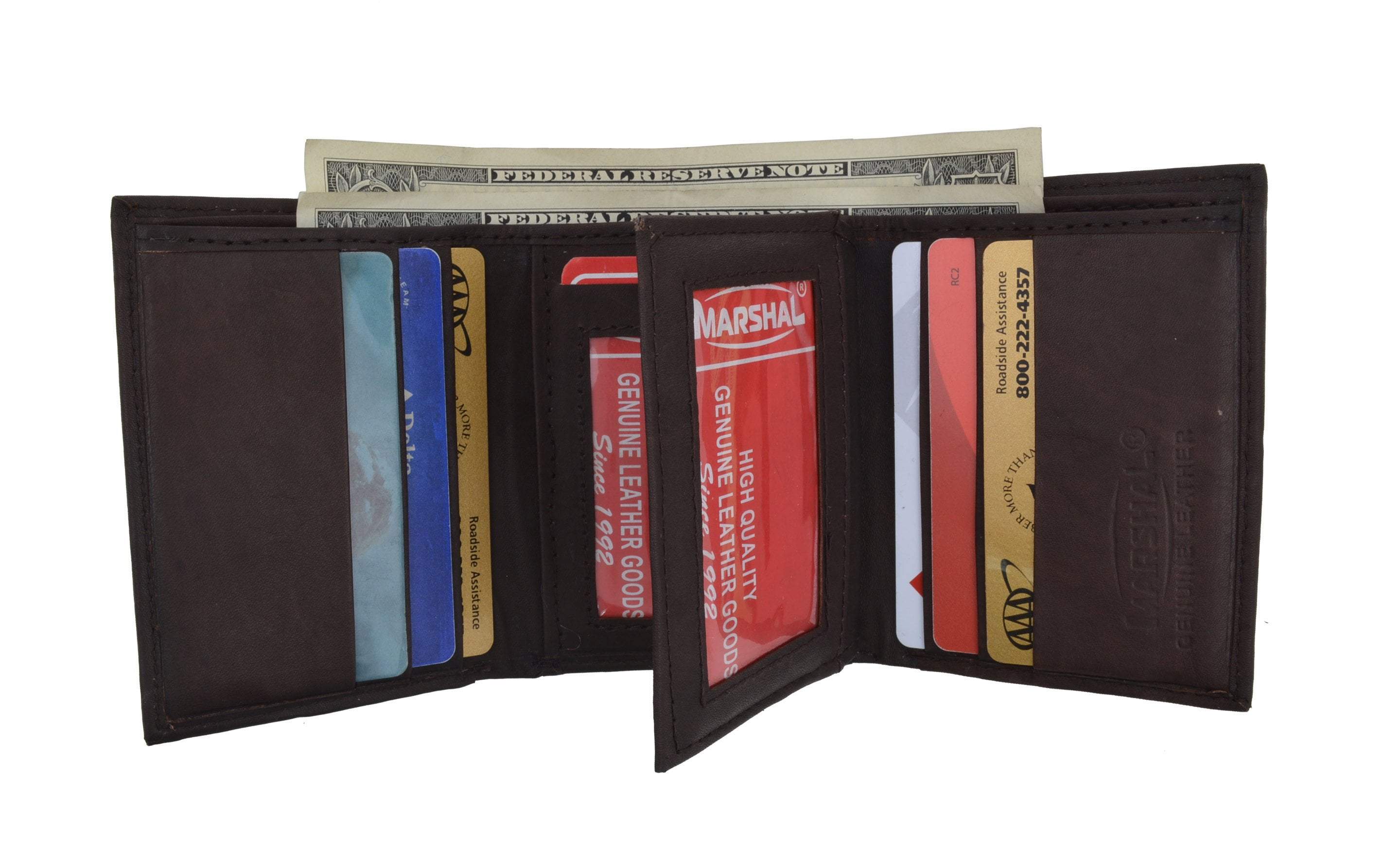 New Mens Trifold Leather Wallet Multi Pockets Classic Style Card