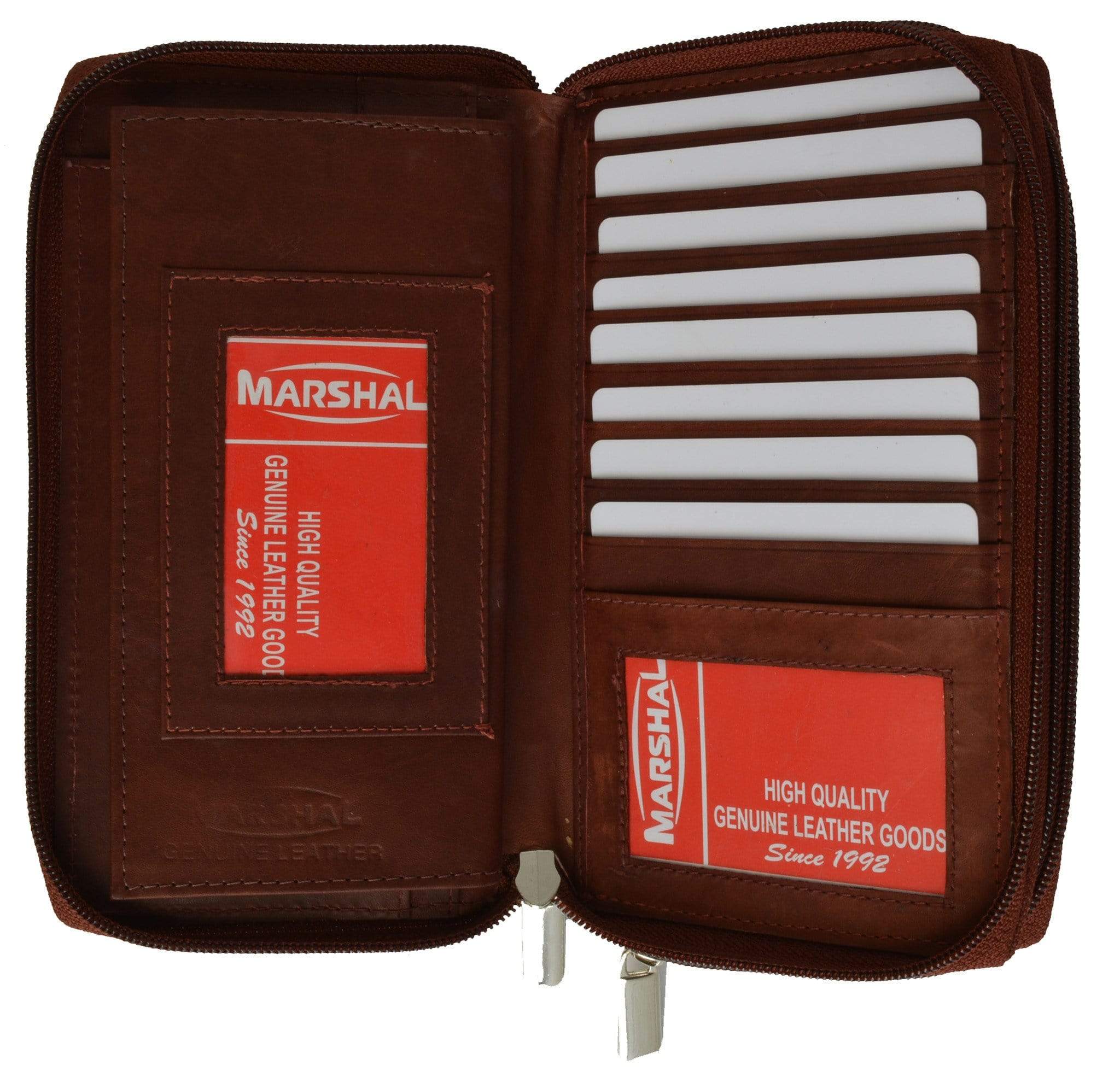 Ladies Checkbook Organizer Genuine Leather Zip Around Clutch Wallet 45 - menswallet