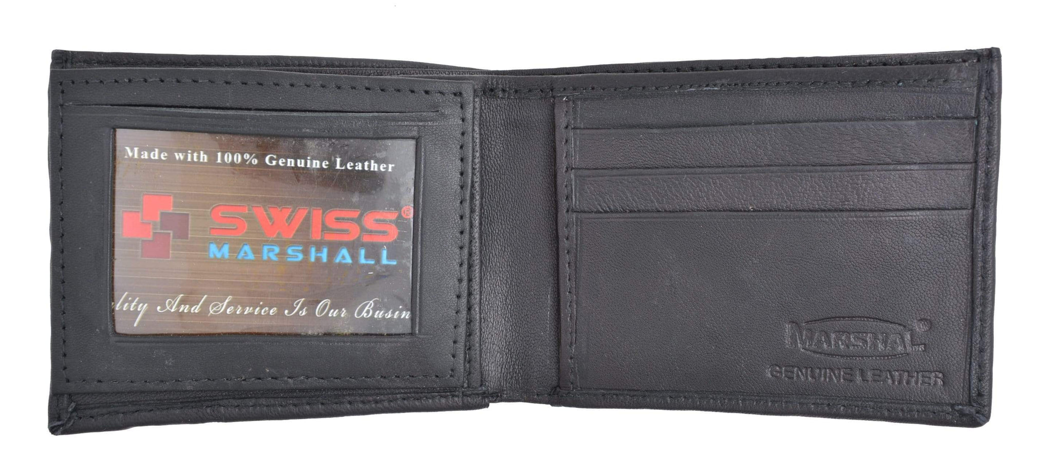 Men's Soft Genuine Leather Removable Double ID Window Flap Credit Card Money Holder Bifold 