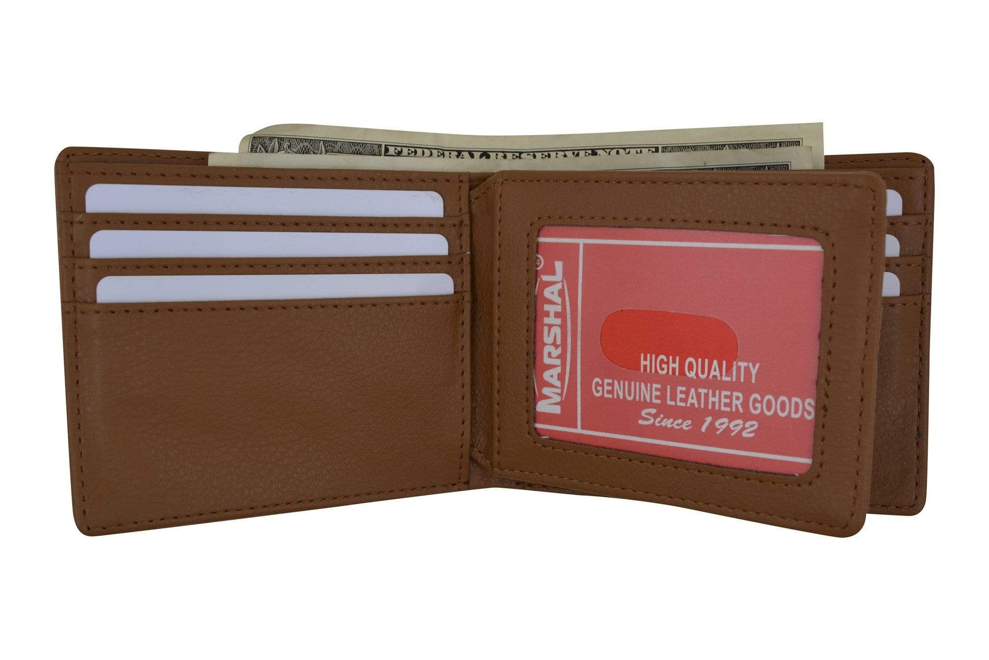 Men&#39;s Western Tan Cowboy Cross Design Credit Card ID Holder Bifold Wallet W059-L-BR (C) | menswallet