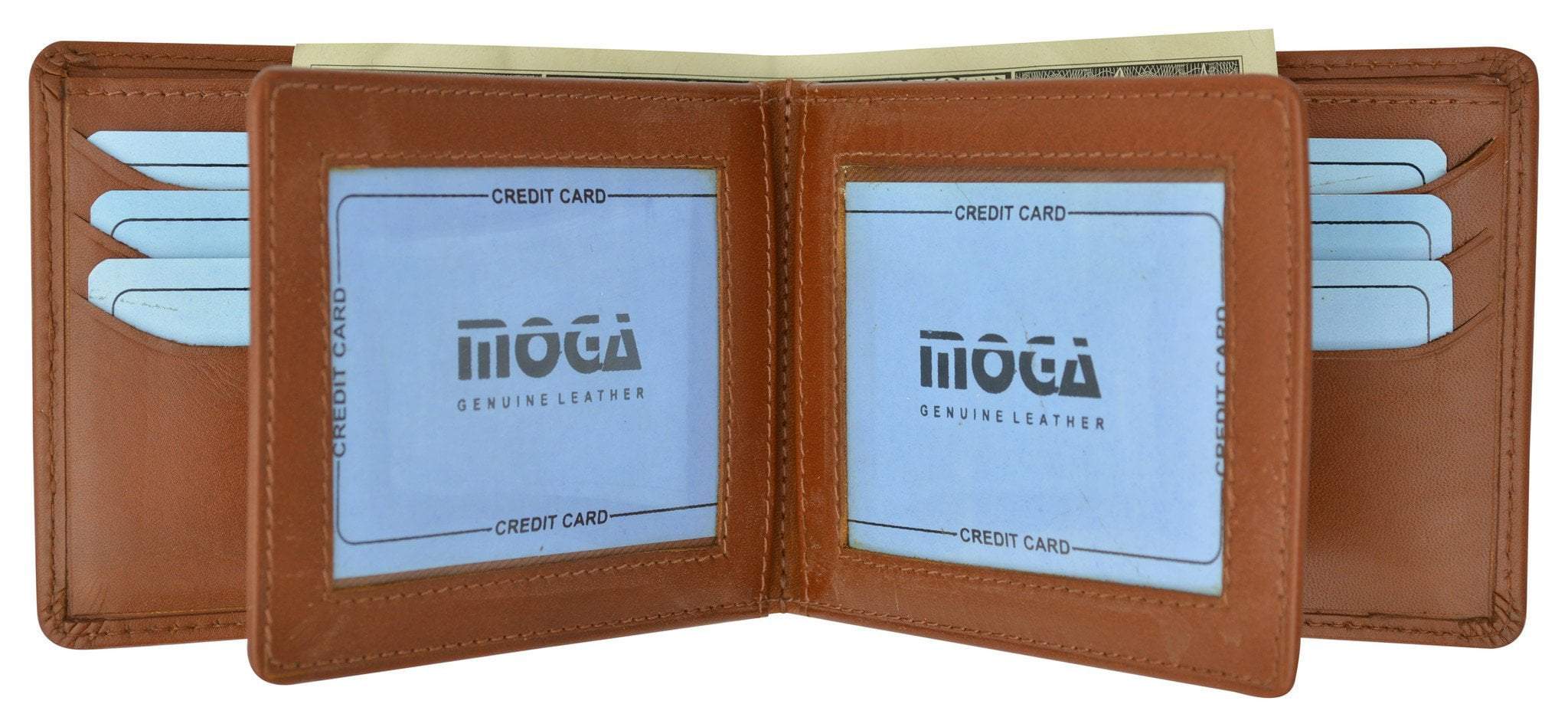 Moga Mens Multi Credit Card ID Holder Bifold Wallet Handmade Leather Quality 91852