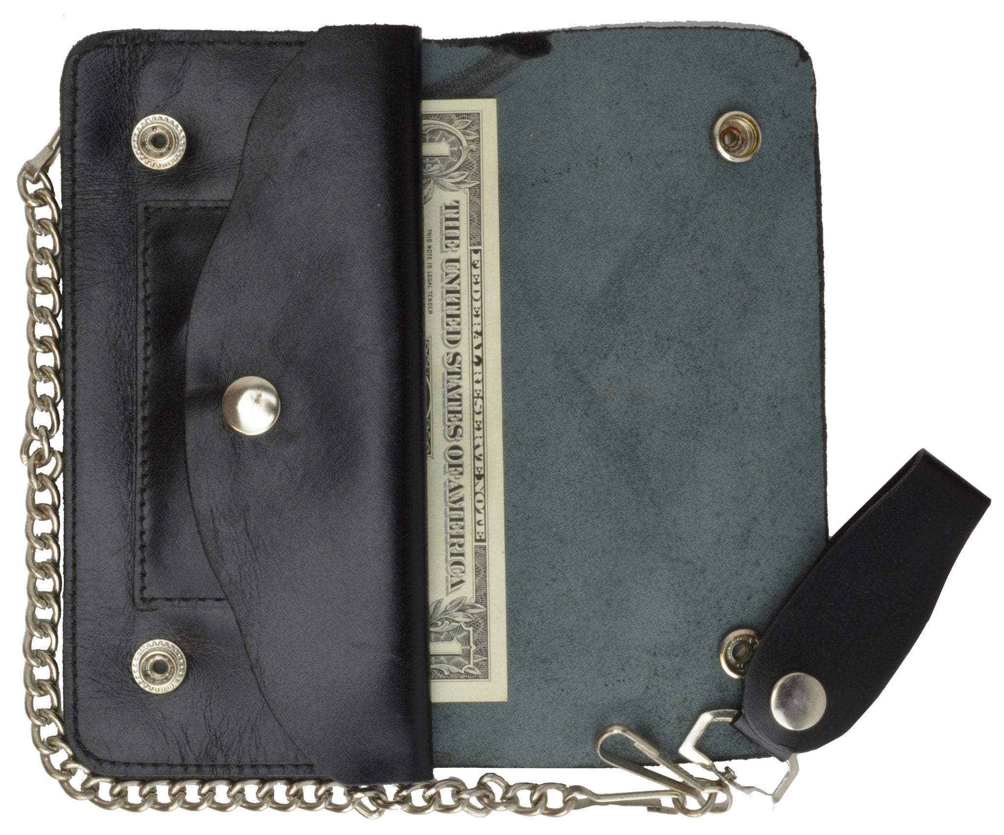 Trucker Genuine Leather Large Chain Wallet 646SM (C) - menswallet