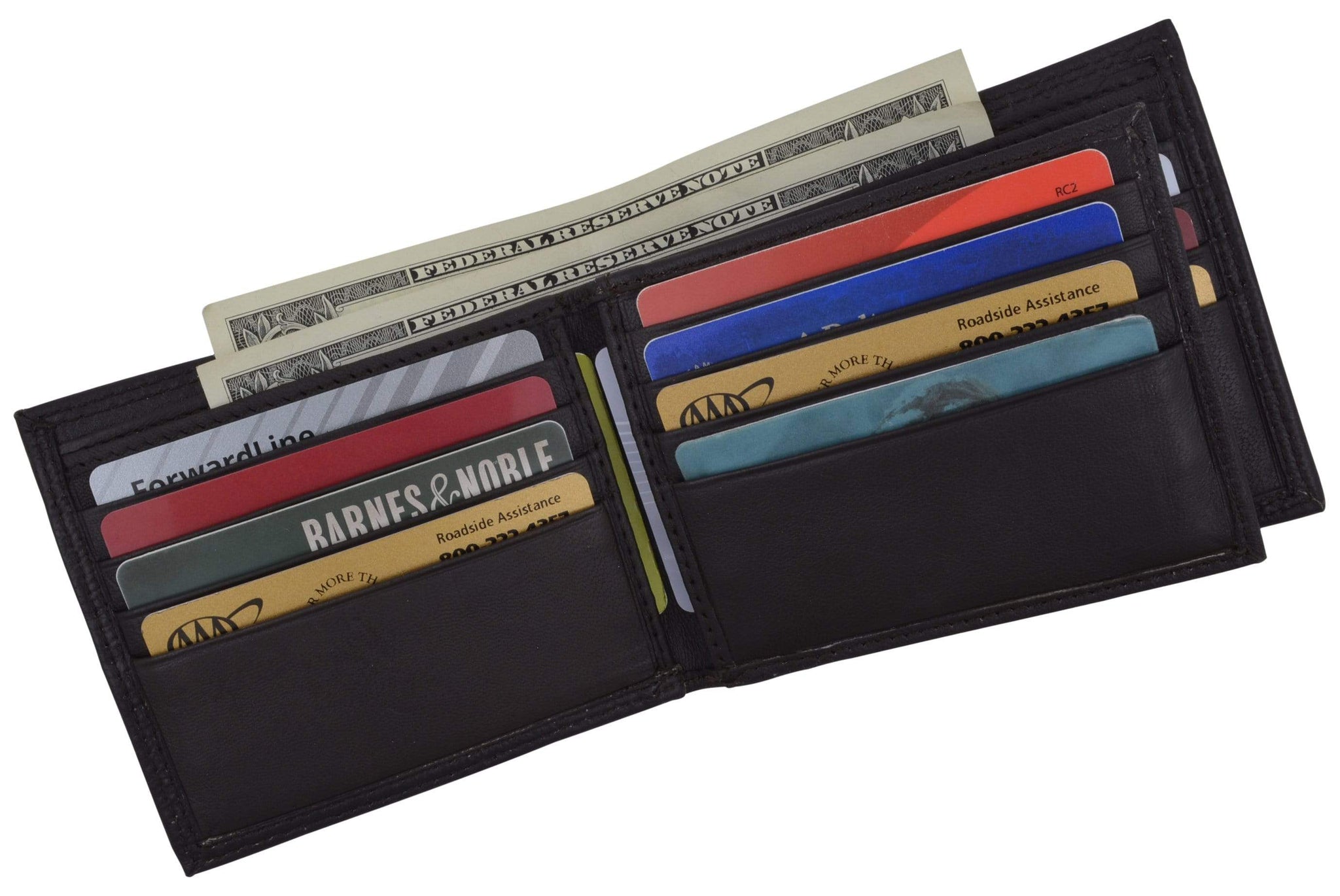 Men's RFID Blocking Premium Leather Bifold Multi-Card Compact Center ...