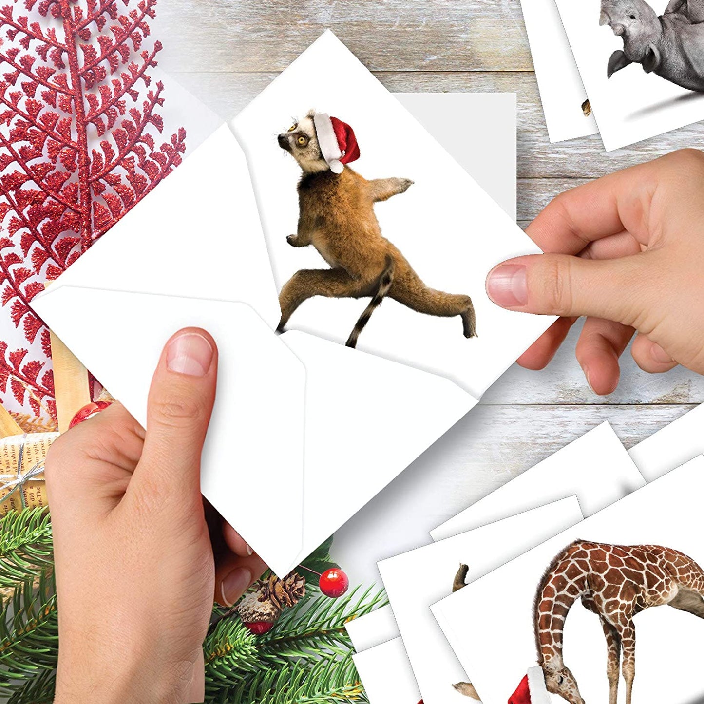 Christmas Cards 聖誕卡 (1盒10張) - Yoga Animals