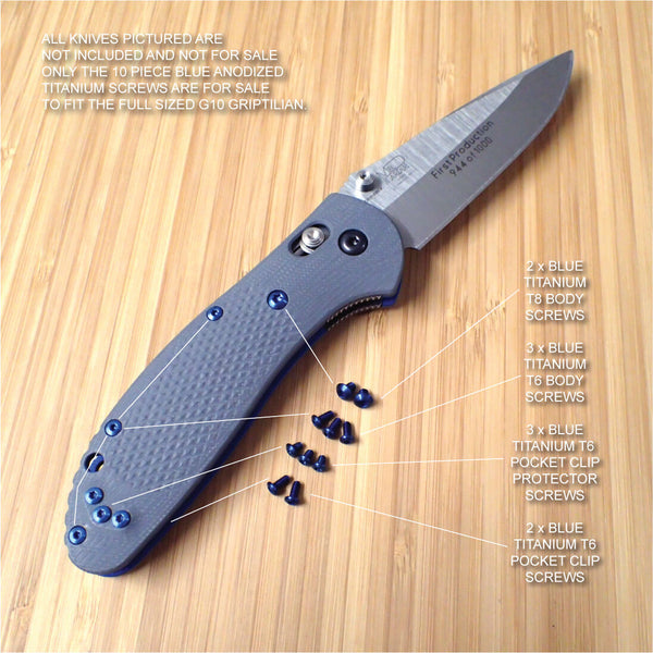 Benchmade 551 1 New G10 Gray Griptilian 10pc Replacement Blue Titanium Xxxadrenalinxxx