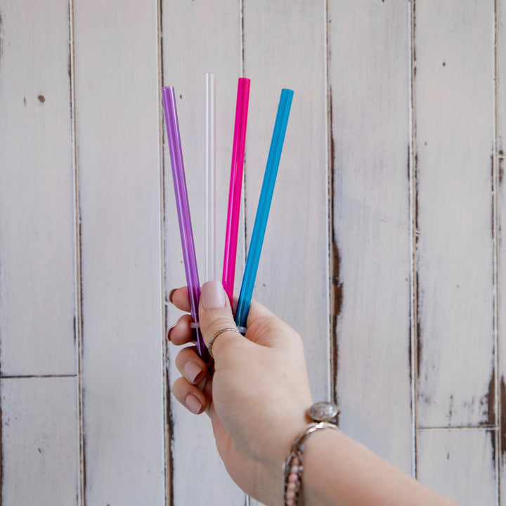 Medium Pink Bent Glass Straws for Pint Mason Jars · Mason Jar