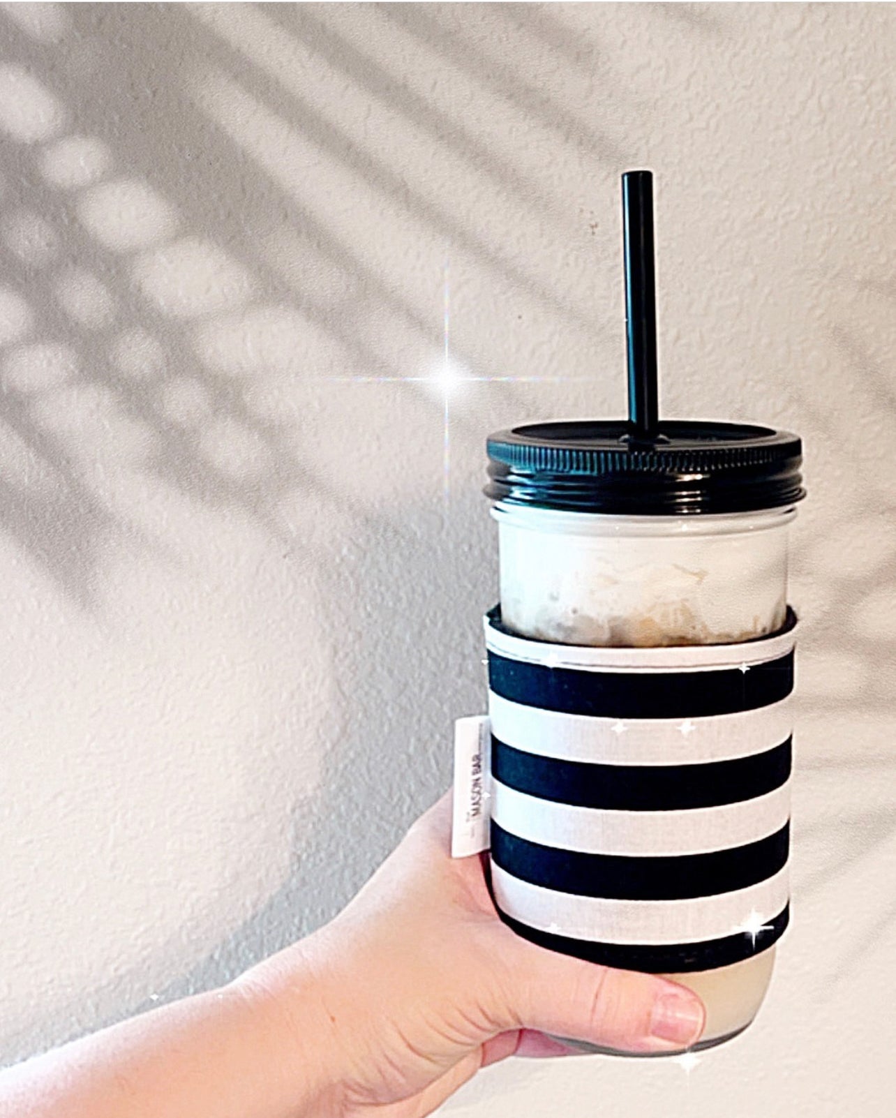 ANOTION Cute Glass Cups with Lids and Straws, Mason Jars with Flower  Design, Bamboo Lid, Iced Coffee…See more ANOTION Cute Glass Cups with Lids  and