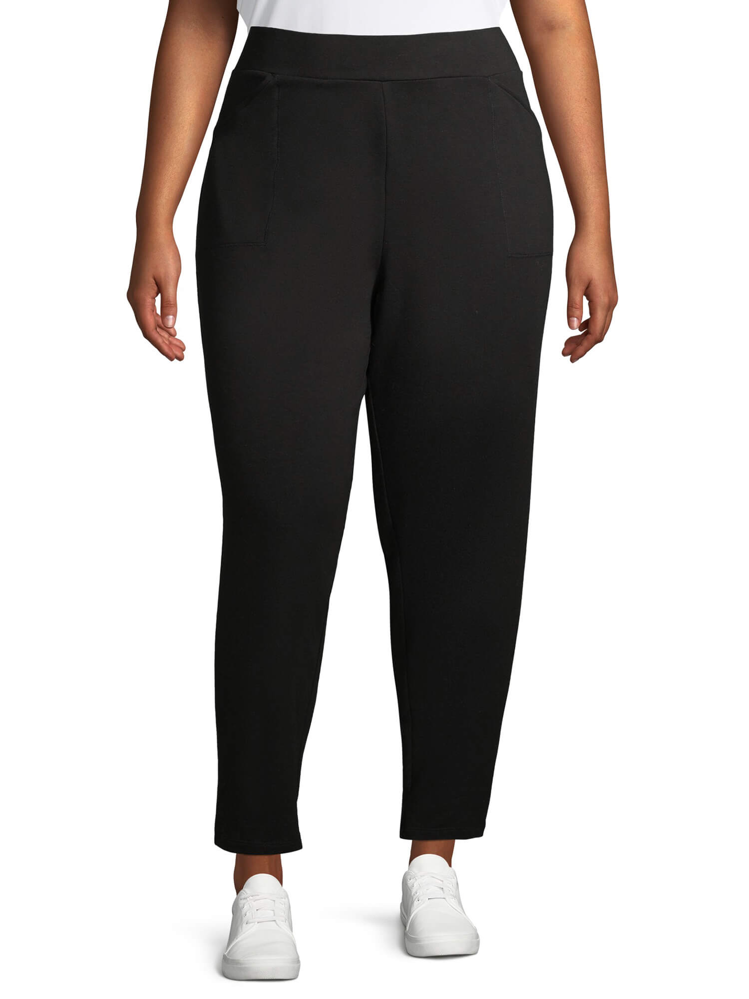 Terra & Sky Black Soot Women's Plus Size Easy Pull on Knit Pants ...