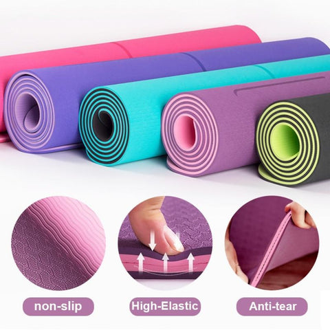 Yoga Mat with Positions Line