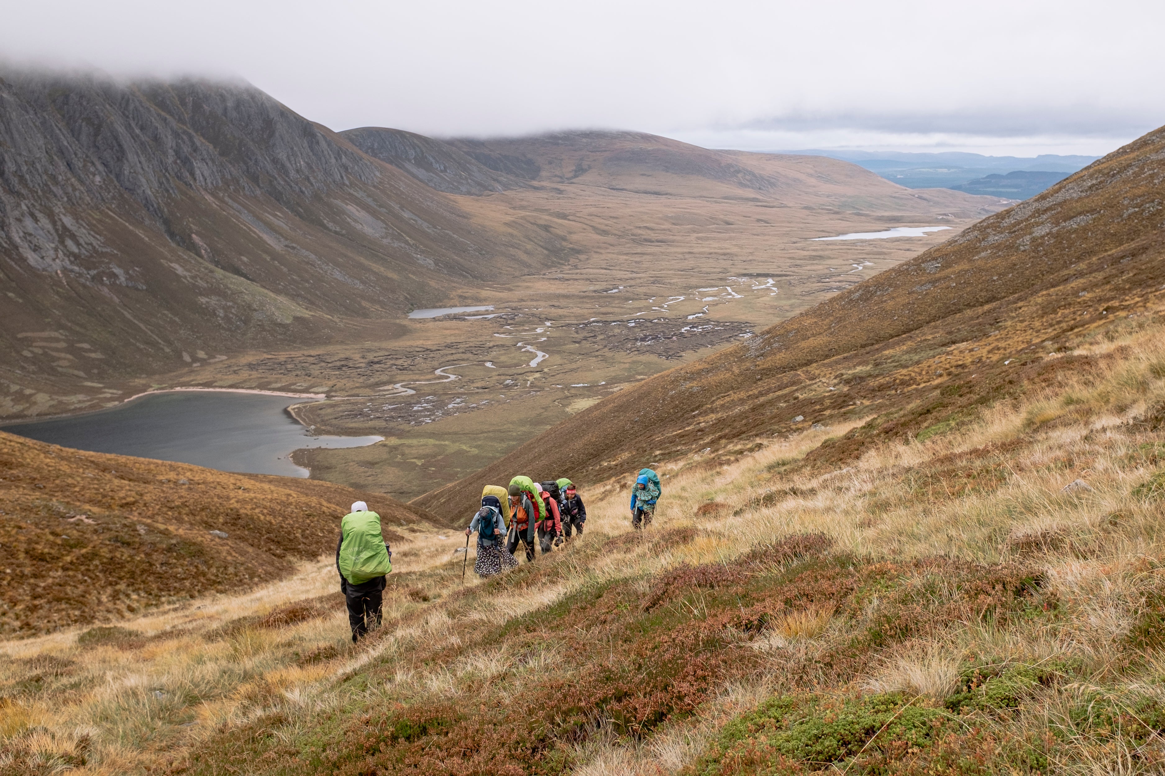 Group of women hiking in Scotland’s Cairngorm mountains
