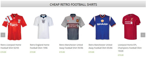 Exemple de chemises de football avec le même prix