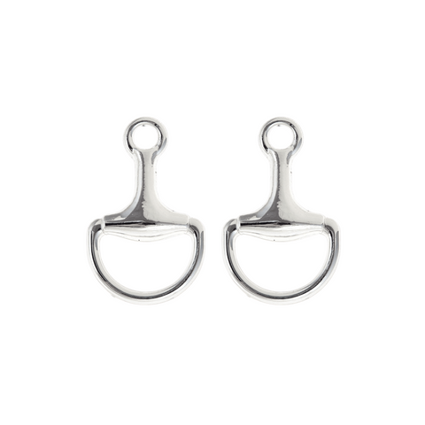 Silver horse bit earrings