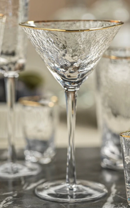 Clear Malden Optic Martini Glasses, Set of 4 by Zodax