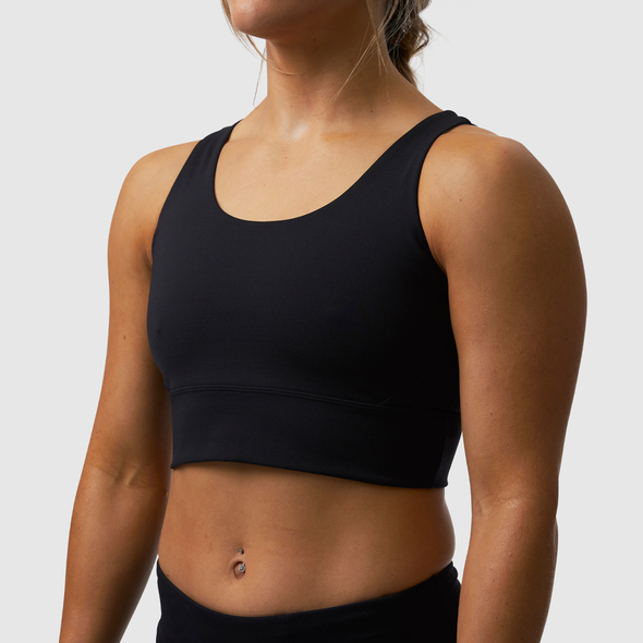 High Neck Sports Bra for Women Longline Full Coverage Sports Bras Medium  Impact Padded Workout Crop Tops for Yoga Gym, U-black, S : :  Fashion