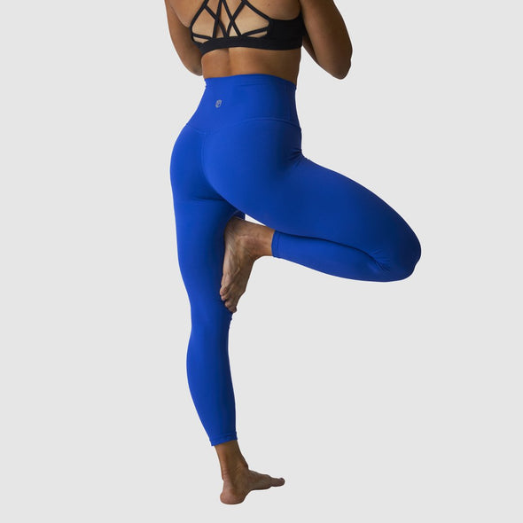 WOMENS Prism Sport Equinox Blue SHINY COMPRESSION Yoga LEGGINGS Small S