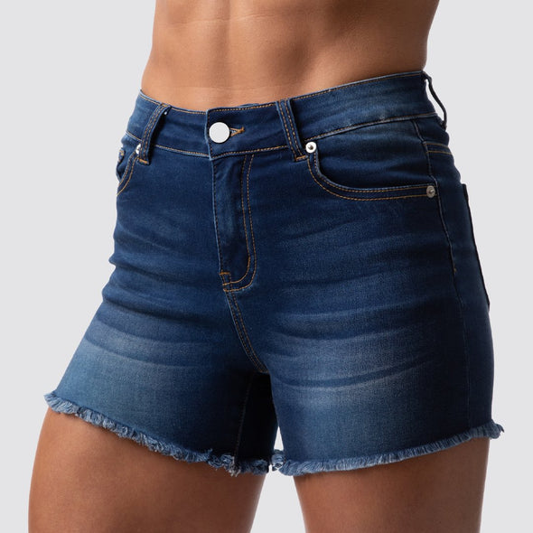 Dark Wash Denim Shorts  Dark Blue Jean Shorts – Born Primitive