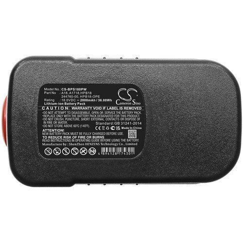 Black & Decker BD12PSK BDBN1202 BDG1200K B 1500mAh Replacement Battery