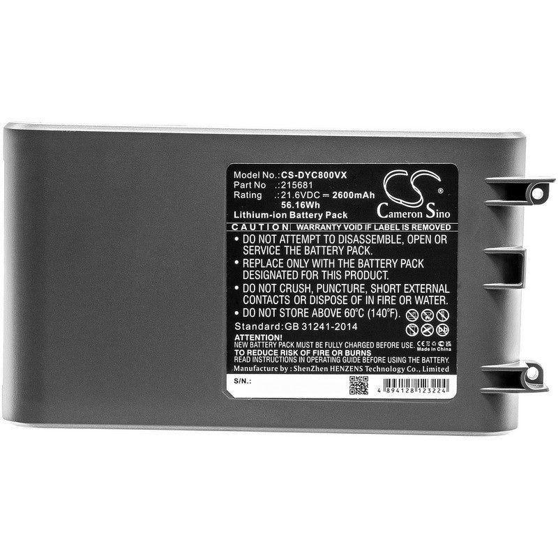 Cameron Sino Battery for Dyson SV10, V8, V8 Absolute, V8 Absolute  Cord-Free, V8 Animal, V8 Animal Exclusive, V8 Fluffy, V8 Range PN:Dyson  215681