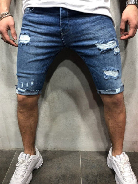 bermuda jeans rasgado