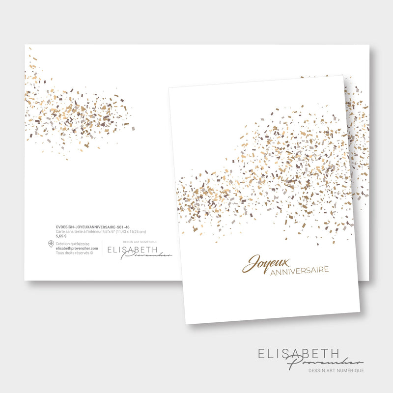 Joyeux Anniversaire Carte De Voeux Design Confettis Maison Signe Local Fait Au Quebec