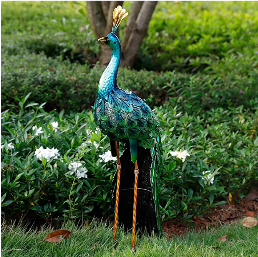 solar peacock lawn ornament