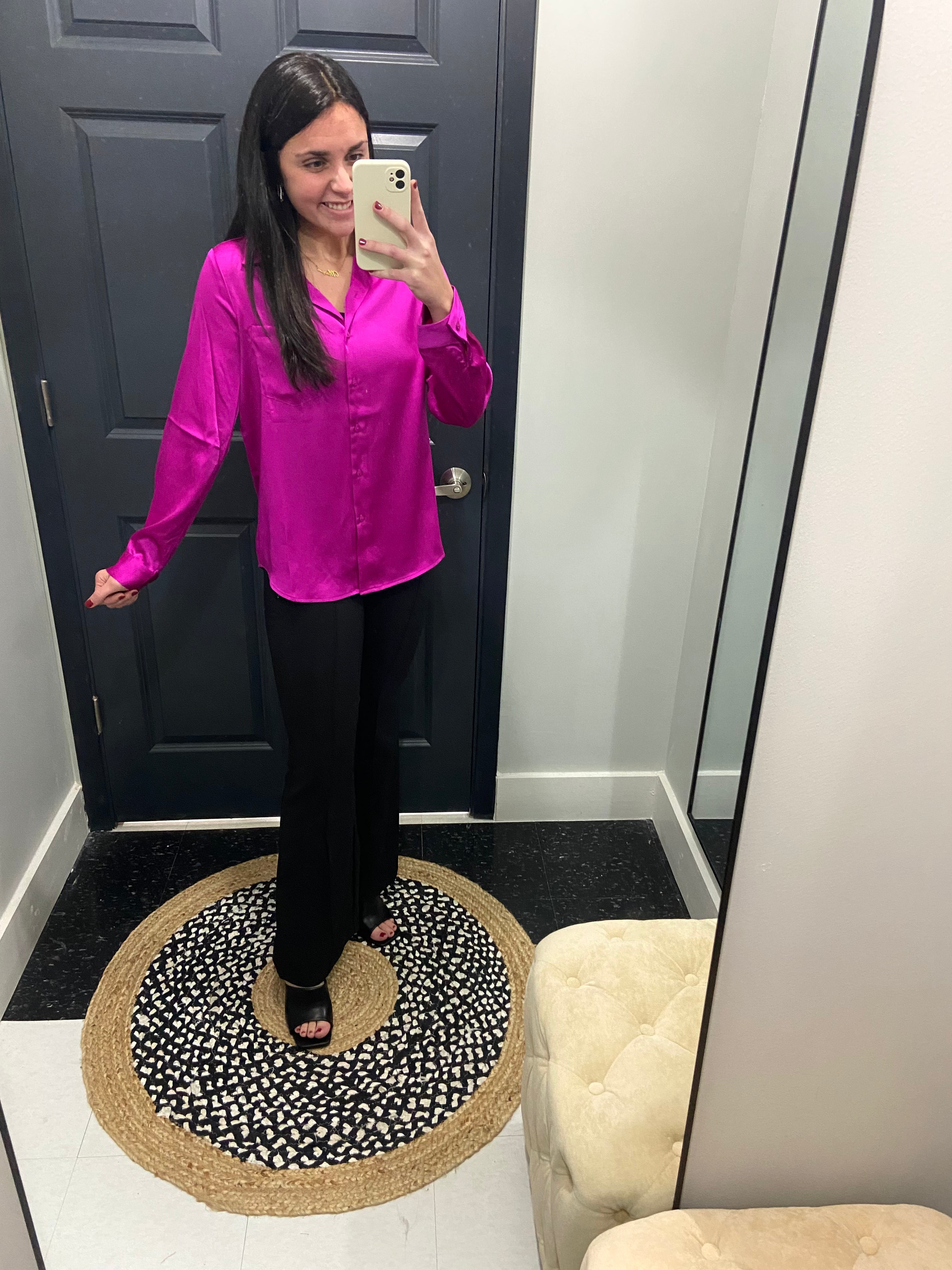 Skies are Blue Satin button down top