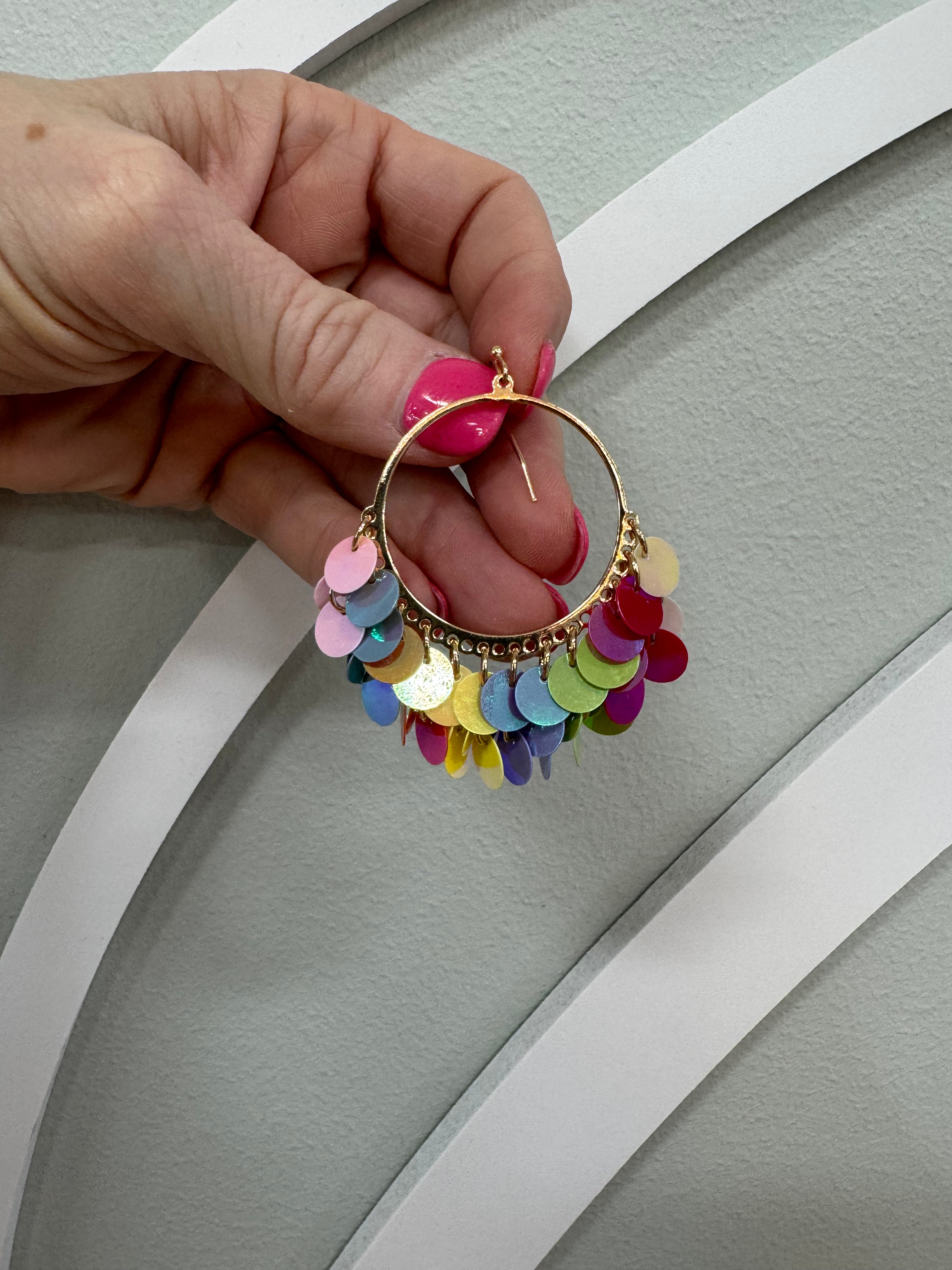 Round sequin earrings