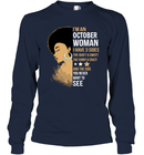 I'm An October Woman Afro Girl Birthday